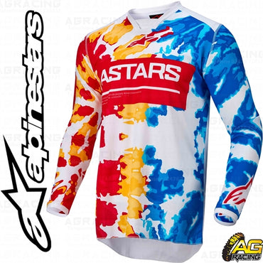 Alpinestars Racer Squad White Red Yellow Turquoise Jersey