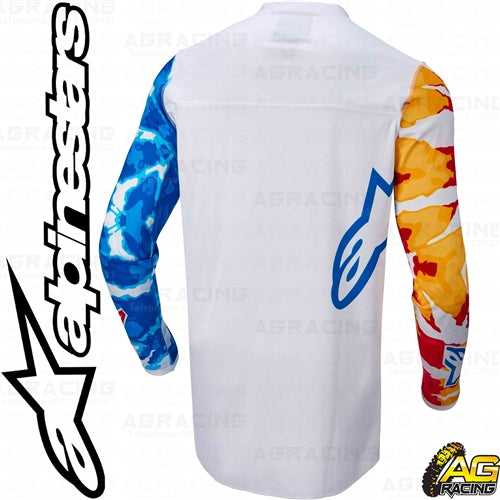 Alpinestars Racer Squad White Red Yellow Turquoise Jersey