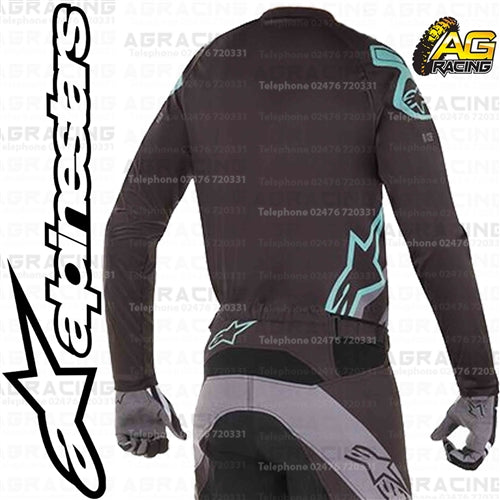 Alpinestars Racer Tech Compass Black Mid Grey Teal Race Jersey