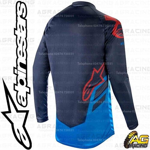 Alpinestars Racer Tech Compass Dark Navy Mid Blue Burgundy Race Jersey