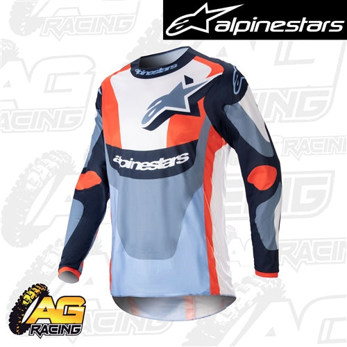 Alpinestars 2023 Fluid Agent Night Navy Hot Orange Race Jersey