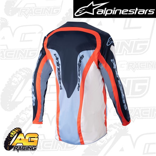 Alpinestars 2023 Fluid Agent Night Navy Hot Orange Race Jersey