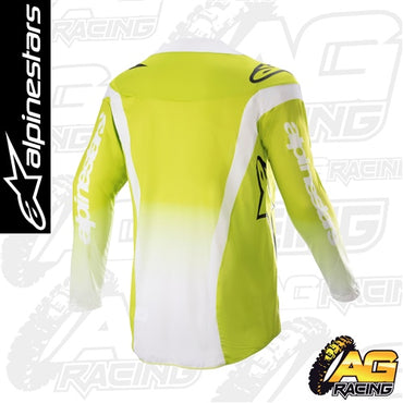 Alpinestars 2023 Racer Push Yellow Flo White Kids Jersey