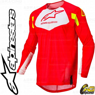 Alpinestars Racer Factory Red Fluo White Yellow Fluo Youth Children's Race Jersey