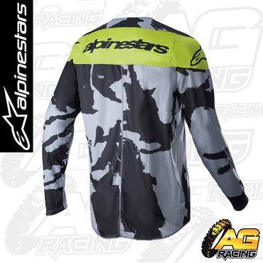 Alpinestars 2023 Racer Tactical Cast Grey Camo Yellow Flo Kids Jersey