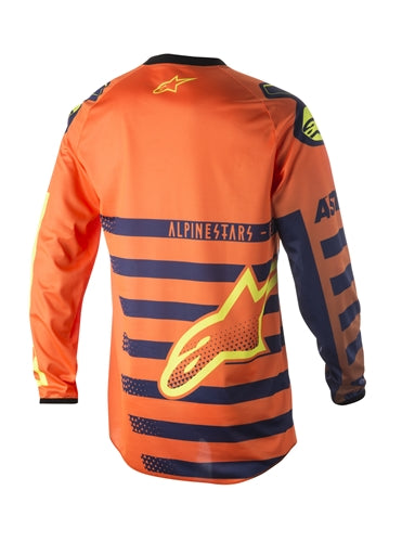 Alpinestars Youth Racer Braap Race Jersey Shirt Top Orange Flo Dark Blue White