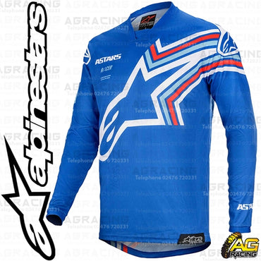 Alpinestars Racer Braap Blue Off White Blue Youth Children's Race Jersey