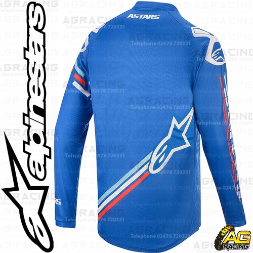 Alpinestars Racer Braap Blue Off White Blue Youth Children's Race Jersey