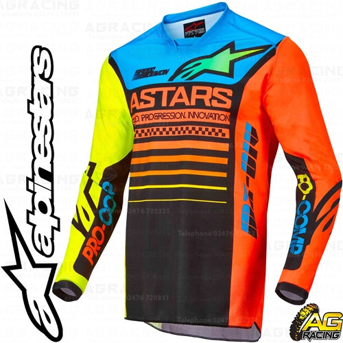 Alpinestars  Racer Compass Black Yellow Fluo Coral Youth Kids Combo Kit