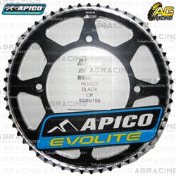 Apico Evolite Black Rear Sprocket 420 Pitch For Honda CRF 150RB 2007-2018