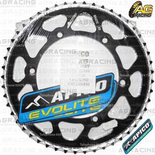 Apico Evolite Black Rear Sprocket 520 Pitch For Kawasaki KX 125 1990-2008