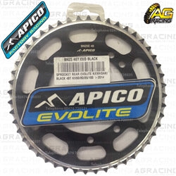 Apico Evolite Black Rear Sprocket 420 Pitch For Kawasaki KX 85 2001-2018