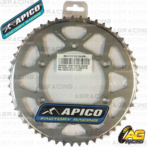 Apico Evolite Silver Rear Sprocket 520 Pitch For Suzuki RM 125 1992-2008