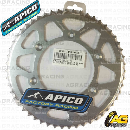 Apico Evolite Silver Rear Sprocket 520 Pitch For Husaberg TE 125 2012-2014