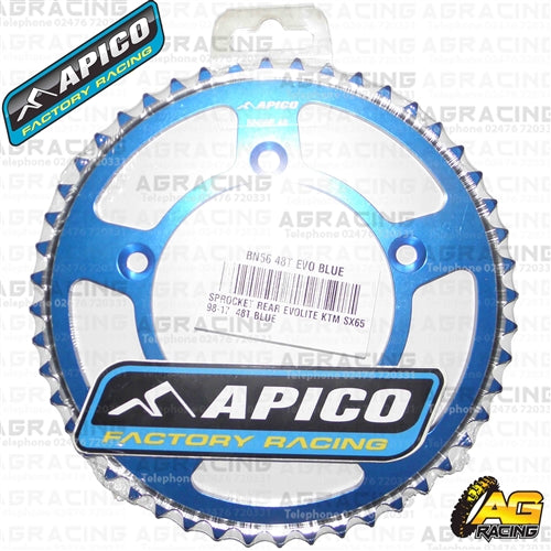 Apico Evolite Blue Rear Sprocket 420 Pitch For KTM SX 65 1998-2017