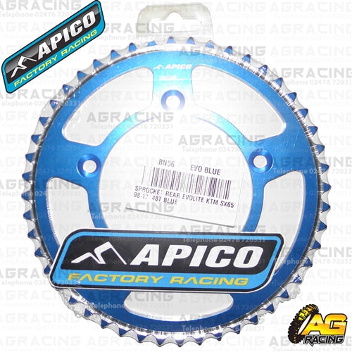 Apico Evolite Blue Rear Sprocket 420 Pitch For KTM SX 65 1998-2017