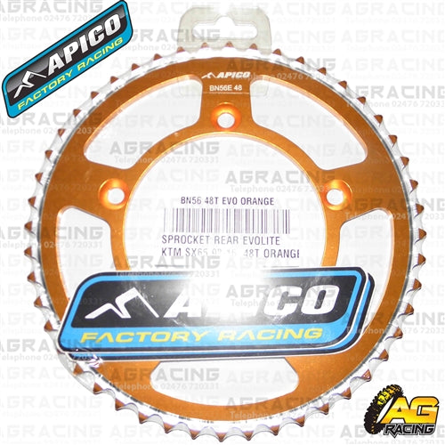 Apico Evolite Orange Rear Sprocket 420 Pitch For KTM SX 65 1998-2017
