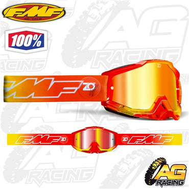 100% FMF Powerbomb Goggles - Rocket Osborne with Mirror Red Lens