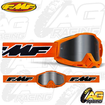 100% FMF Powerbomb Goggles - Rocket Orange with Mirror Silver Lens