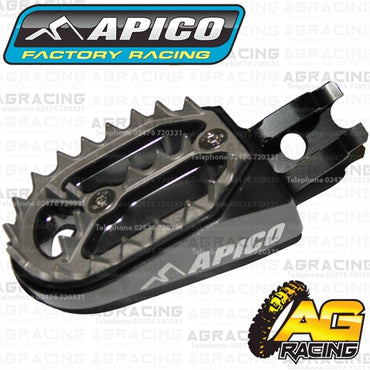 Apico Pro Bite Pro-Bite Titanium Grey Wide Footpegs For Honda CR 125 2002-2007 Motocross Enduro