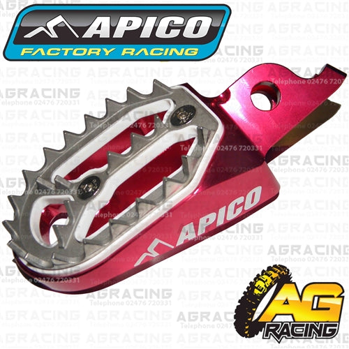 Apico Pro Bite Pro-Bite Red Wide Footpegs For Honda CR 125 2002-2007 Motocross Enduro