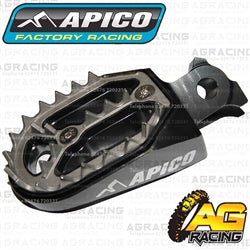 Apico Pro Bite Pro-Bite Titanium Grey Wide Footpegs For Husqvarna WR 250 1999-2013 Motocross Enduro