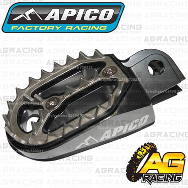 Apico Pro Bite Pro-Bite Titanium Grey Wide Footpegs Pegs For Beta RR 2T 250 2013-2018 Motocross Enduro