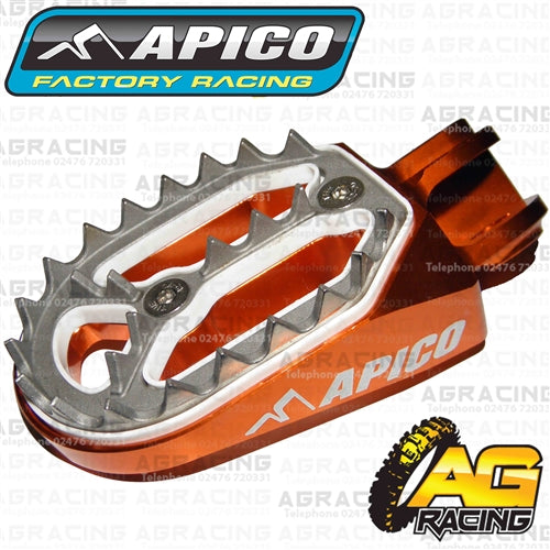 Apico Pro Bite Pro-Bite Orange Wide Footpegs Pegs For Beta RR 2T 250 2013-2018 Motocross Enduro