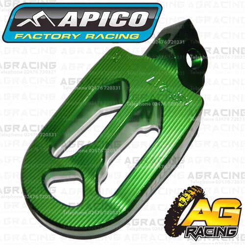 Apico Pro Bite Pro-Bite Green Wide Footpegs Pegs For Kawasaki KX 65 2000-2018 Motocross Enduro