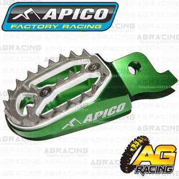 Apico Pro Bite Pro-Bite Green Wide Footpegs Pegs For Kawasaki KX 250F 2006-2018 Motocross Enduro
