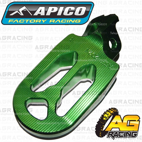 Apico Pro Bite Pro-Bite Green Wide Footpegs Pegs For Kawasaki KX 250F 2006-2018 Motocross Enduro