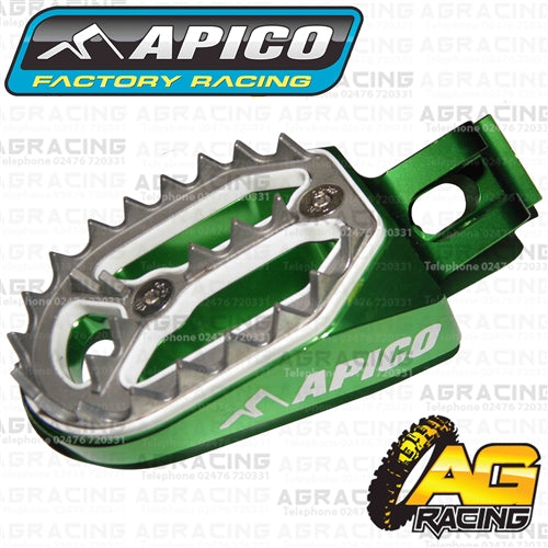 Apico Pro Bite Pro-Bite Green Wide Footpegs Pegs For Kawasaki KX 250F 2006-2018 Motocross Enduro