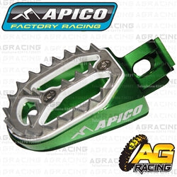 Apico Pro Bite Pro-Bite Green Wide Footpegs Pegs For Kawasaki KX 450F 2007-2018 Motocross Enduro