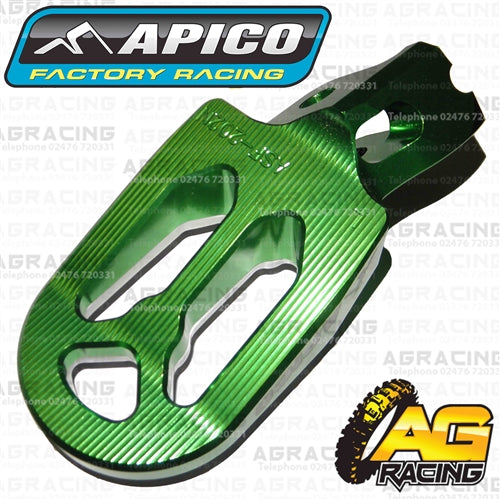 Apico Pro Bite Pro-Bite Green Wide Footpegs Pegs For Kawasaki KX 250F 2006-2018 Motocross Enduro