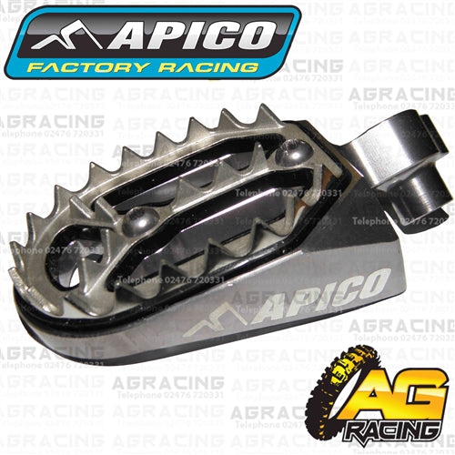 Apico Pro Bite Pro-Bite Titanium Grey Wide Footpegs Pegs For Suzuki RMZ 250 2010-2018 Motocross Enduro