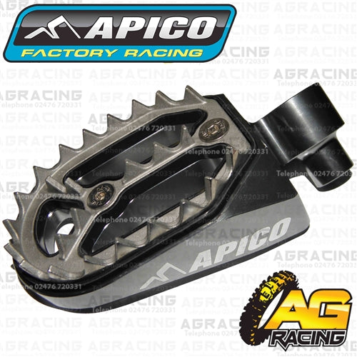 Apico Pro Bite Pro-Bite Titanium Grey Wide Footpegs Pegs For Yamaha YZ 85 2003-2018 Motocross Enduro