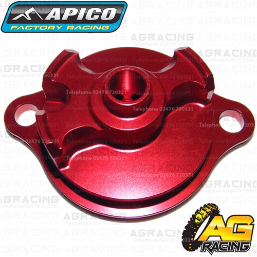 Apico Red Oil Filter Cover Cap For Honda CRF 250R 2004-2009 Motocross Enduro