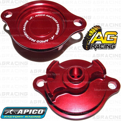 Apico Red Oil Filter Cover Cap For Honda CRF 250R 2004-2009 Motocross Enduro