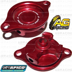 Apico Red Oil Filter Cover Cap For Honda CRF 450X 2005-2018 Motocross Enduro