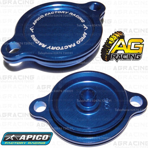Apico Blue Oil Filter Cover Cap For Kawasaki KX 250F 2005-2018 Motocross Enduro