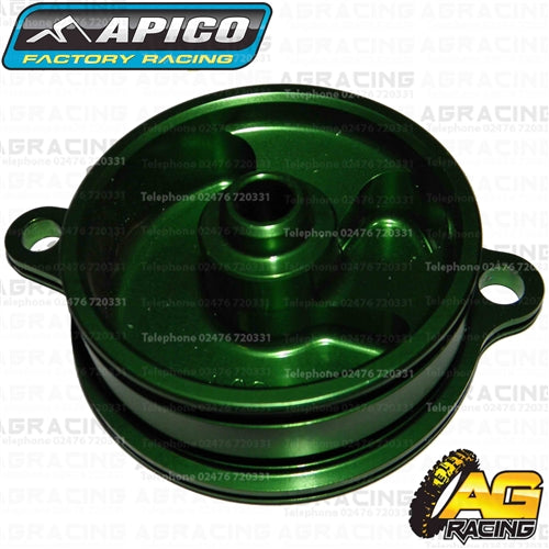 Apico Green Oil Filter Cover Cap For Kawasaki KX 450F 2006-2015 Motocross Enduro