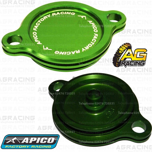 Apico Green Oil Filter Cover Cap For Kawasaki KX 450F 2016-2018 Motocross Enduro