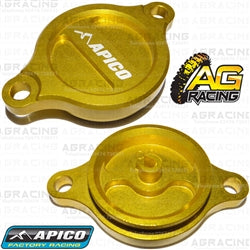 Apico Yellow Oil Filter Cover Cap For Suzuki RMZ 450 2005-2018 Motocross Enduro