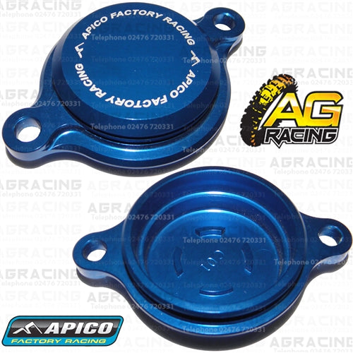 Apico Blue Oil Filter Cover Cap For Yamaha YZ 250F 2014-2018 Motocross Enduro