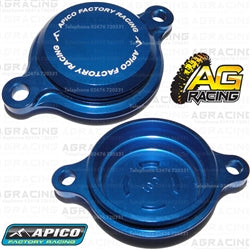 Apico Blue Oil Filter Cover Cap For Yamaha WR 450F 2016-2018 Motocross Enduro