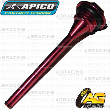 Apico Red Aluminium Oil Fill Filler Plug Dipstick For Honda CRF 250R 2004-2009 Motocross Enduro