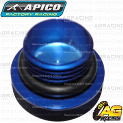 Apico Blue Aluminium Oil Fill Filler Plug For Kawasaki KX 250F 2004-2018 Motocross Enduro