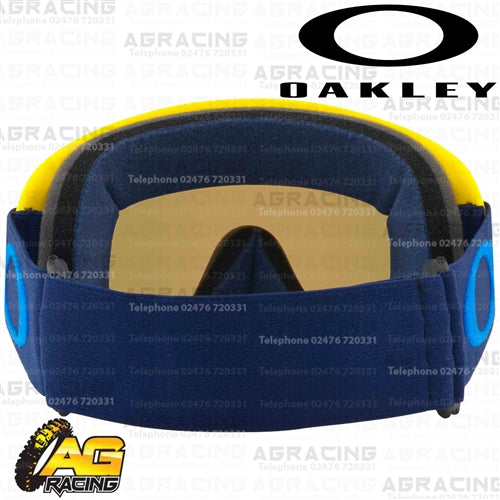 Oakley O-Frame MX Goggles Yellow Navy with Black Ice Iridium Lens Motocross Enduro
