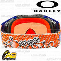 Oakley Airbrake MX Goggles Dazzle Dyno Orange Blue with Prizm Bronze Lens Motocross Enduro