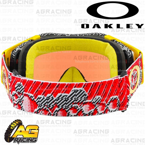 Oakley Airbrake MX Goggles Dazzle Dyno Red Yellow with Prizm Torch Lens Motocross Enduro